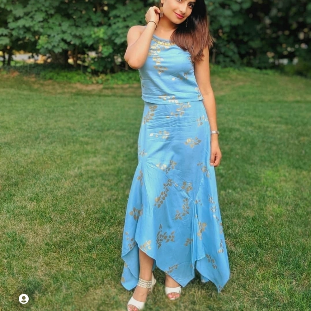 Co-ord set . Brand-Global Desi color- mint blue
